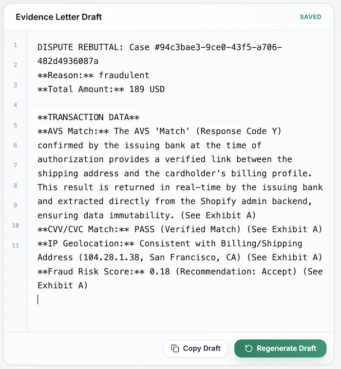 DisputeFlow — Rebuttal letter generator
